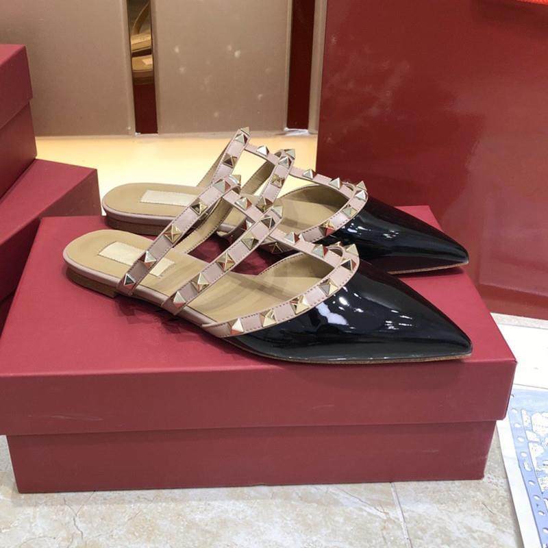 2025夏季新款铆钉尖头包头半拖鞋女休闲外穿平底单鞋气质罗马凉鞋,女鞋,其他拖鞋,淘宝优惠券,粉丝福利购,淘宝优惠卷