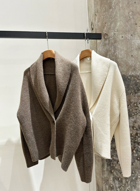 26春新款小众设计复古新中式国风毛呢外套女宽松茧型羊绒针织开衫