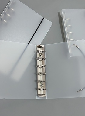 PP磨砂半透明活页壳硬壳绑带简约A4A5A6A7M5手账本卡册相册外壳