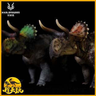 好龙谷大鼻角龙1/35侏罗纪恐龙模型玩具仿真古兽手办三角龙双色款