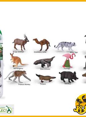 英国CollectA我你他迷你野生动物套装A1219 桶装模型玩具2025新品