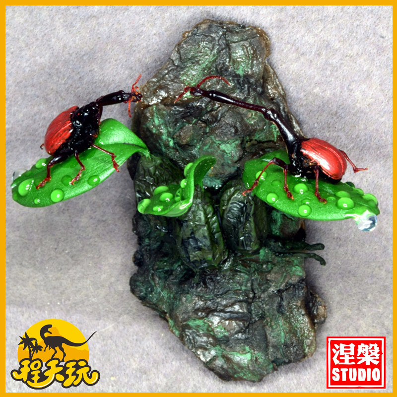 仿真长颈鹿卷叶象甲冰箱贴手办