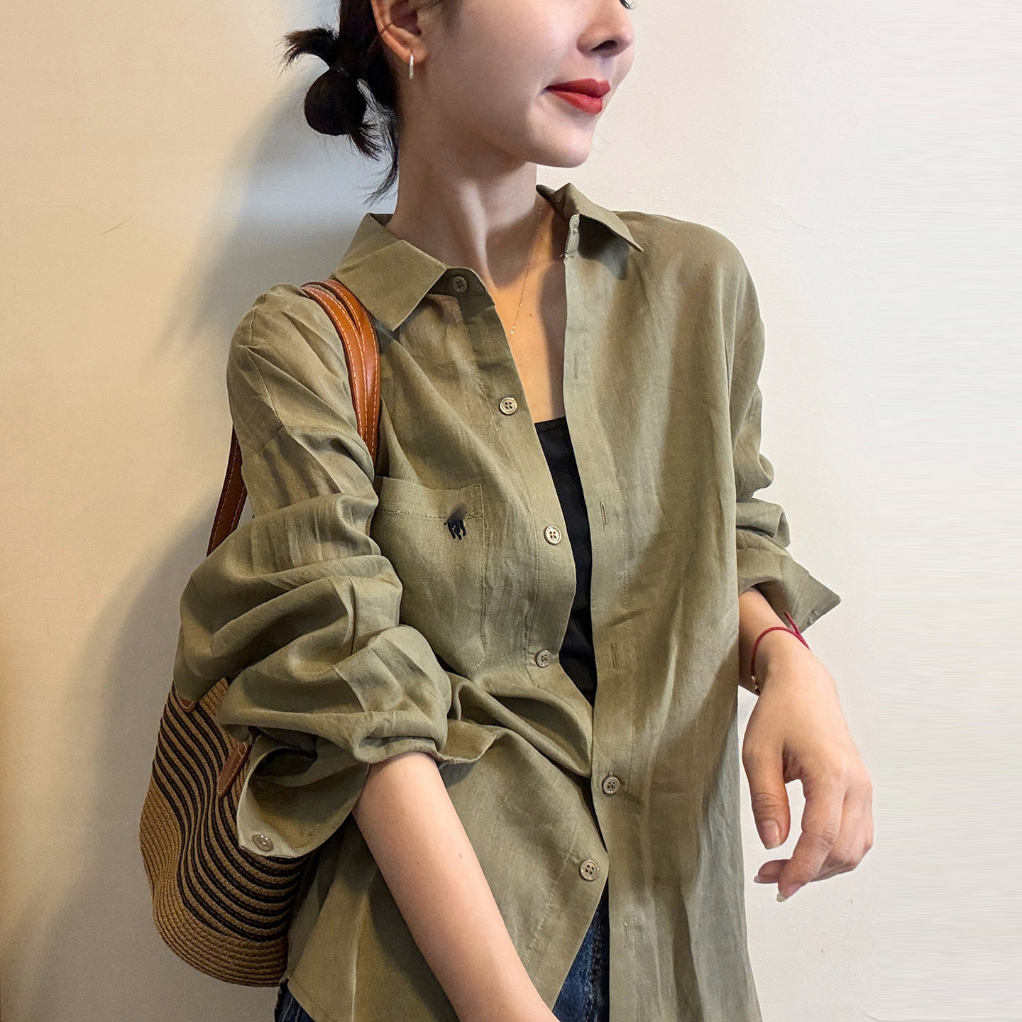 POLO领休闲苎麻衬衫女欧洲站2026夏季新款欧货女装设计感防晒衣潮