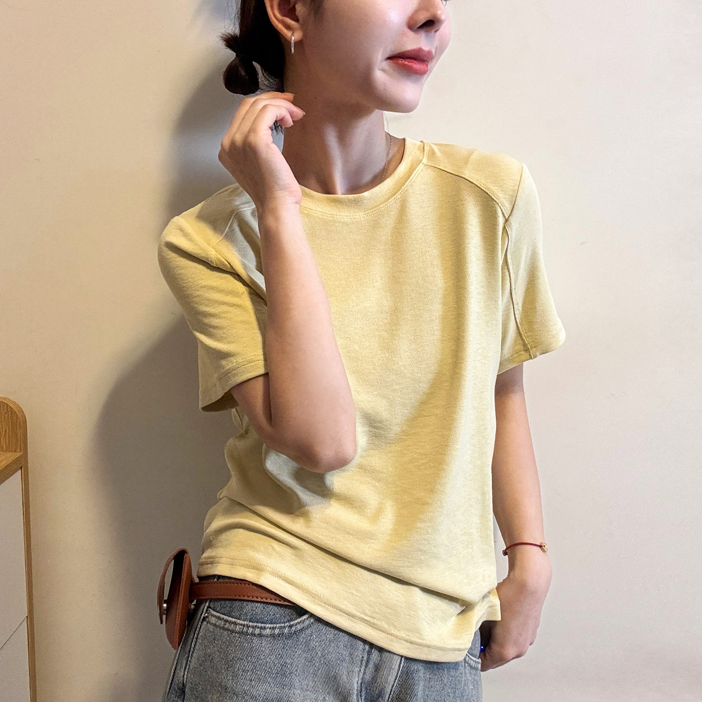 贝壳扣修身短袖T恤女欧洲站2026春装新款欧货女装时尚打底小衫潮