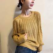 女欧洲站2026春装 新款 欧货女装 重工亮片V领羊毛针织衫 打底小衫 潮