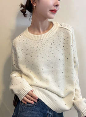 重工烫钻羊毛针织衫女欧洲站2025冬装新款欧货女装时尚洋气毛衣潮