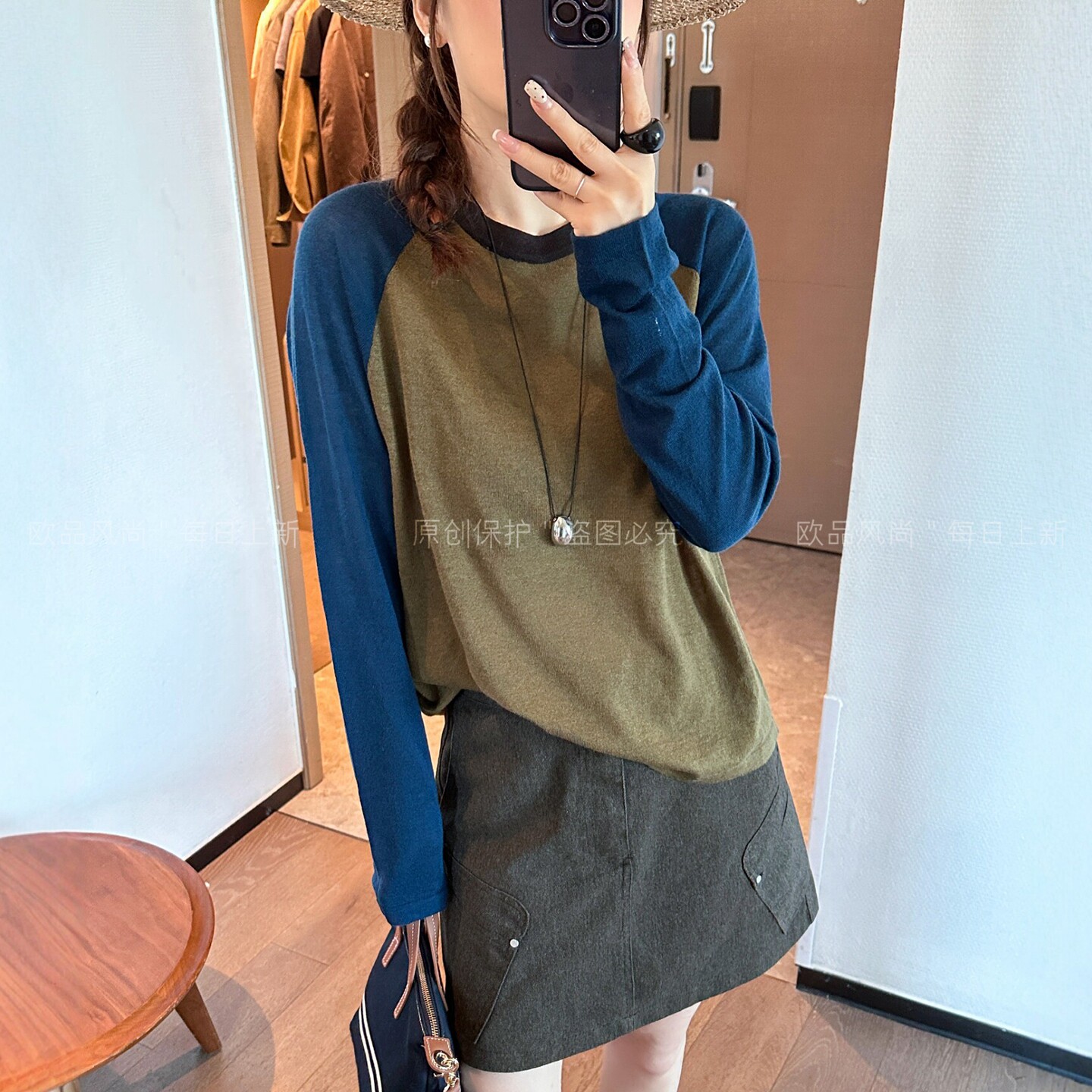 插肩袖细羊毛针织衫女欧洲站毛衣