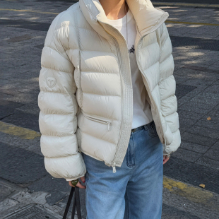 小个子外套潮 欧货女装 白鹅绒立领面包羽绒服女欧洲站2025冬装 新款