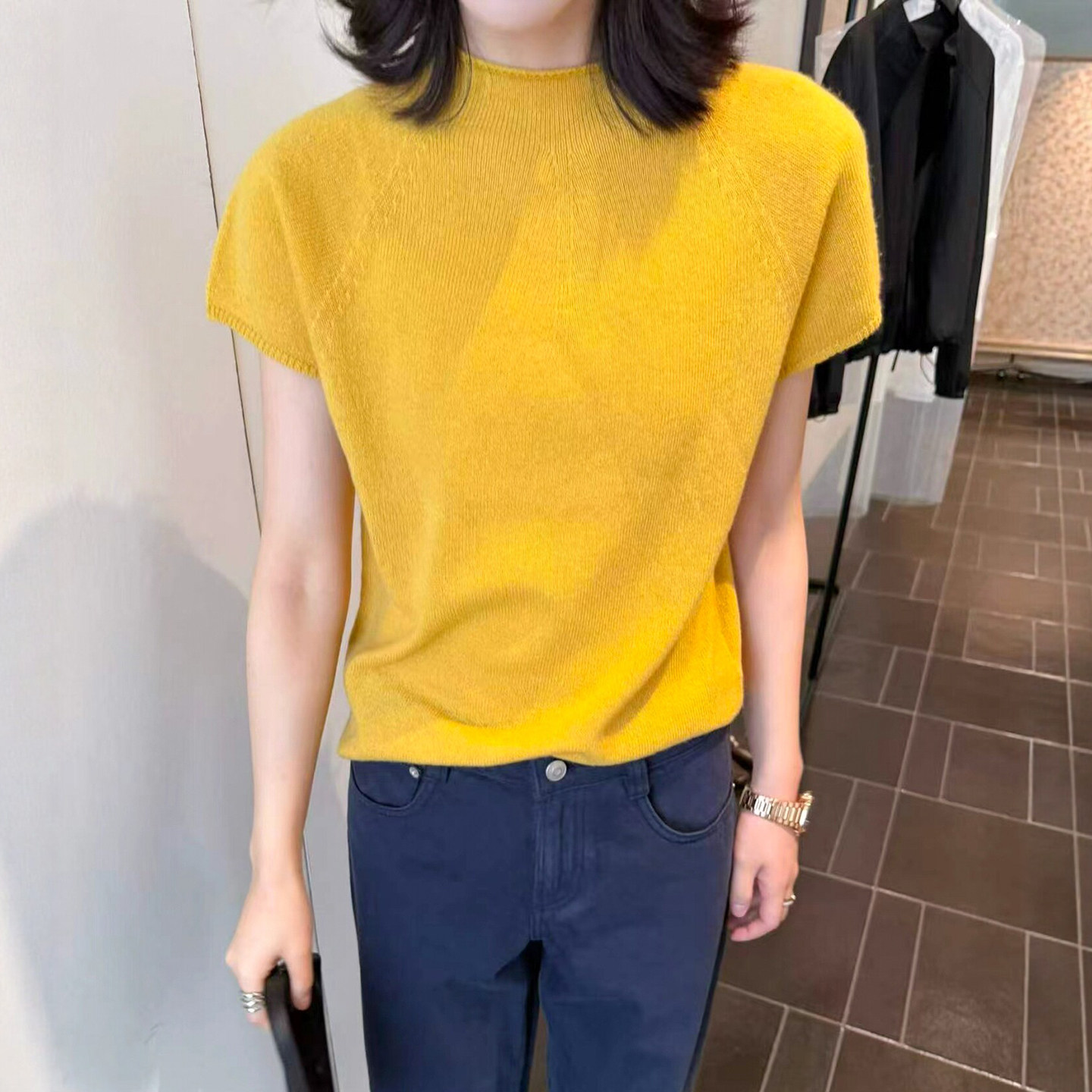糖果色小飞袖羊毛针织衫女欧洲站