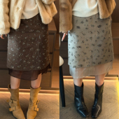 重工钉珠A字半身裙女欧洲站2025冬装 包臀短裙潮 时尚 新款 欧货女装