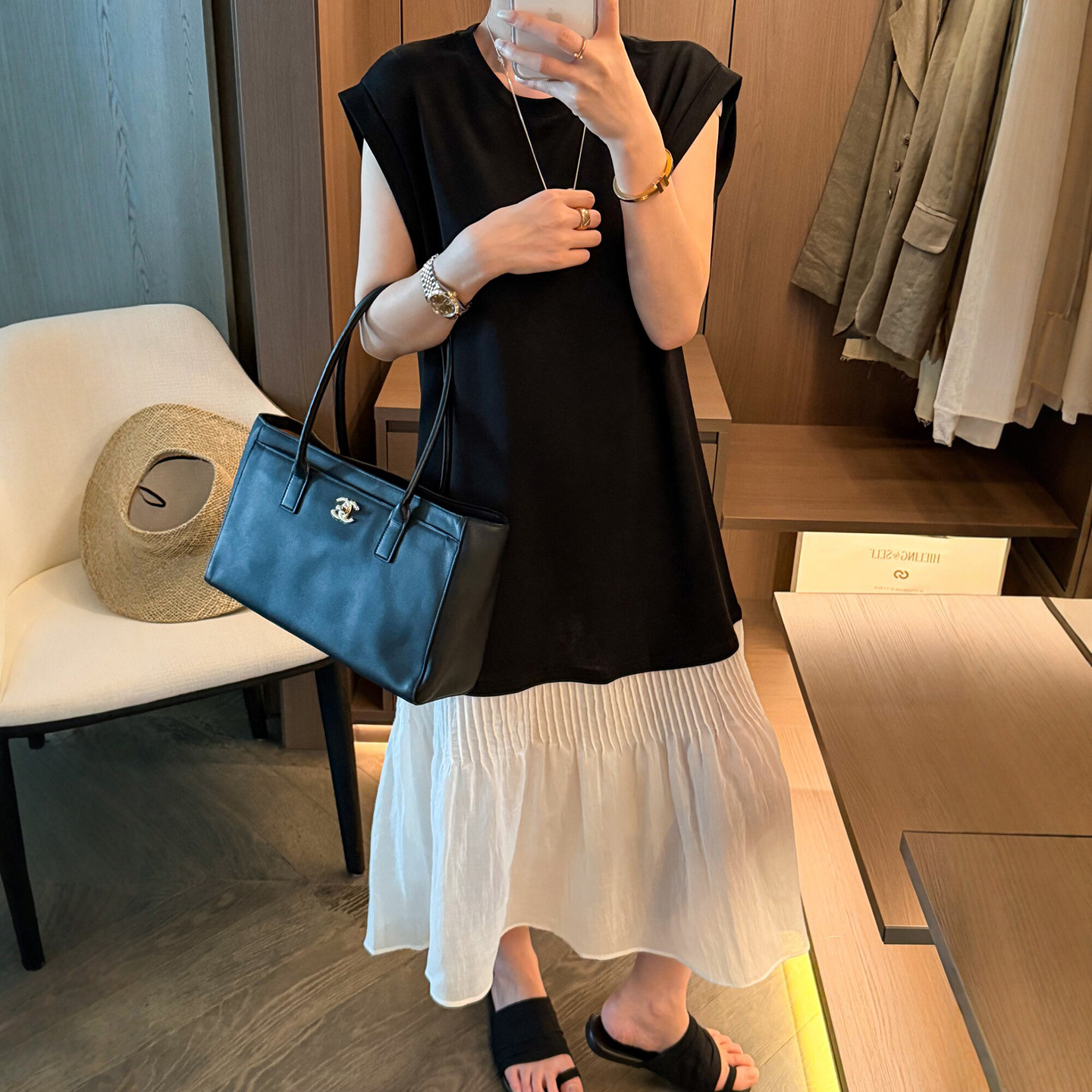 撞色拼接飞飞袖直筒连衣裙女欧洲站2026夏季新款欧货女装A字裙潮