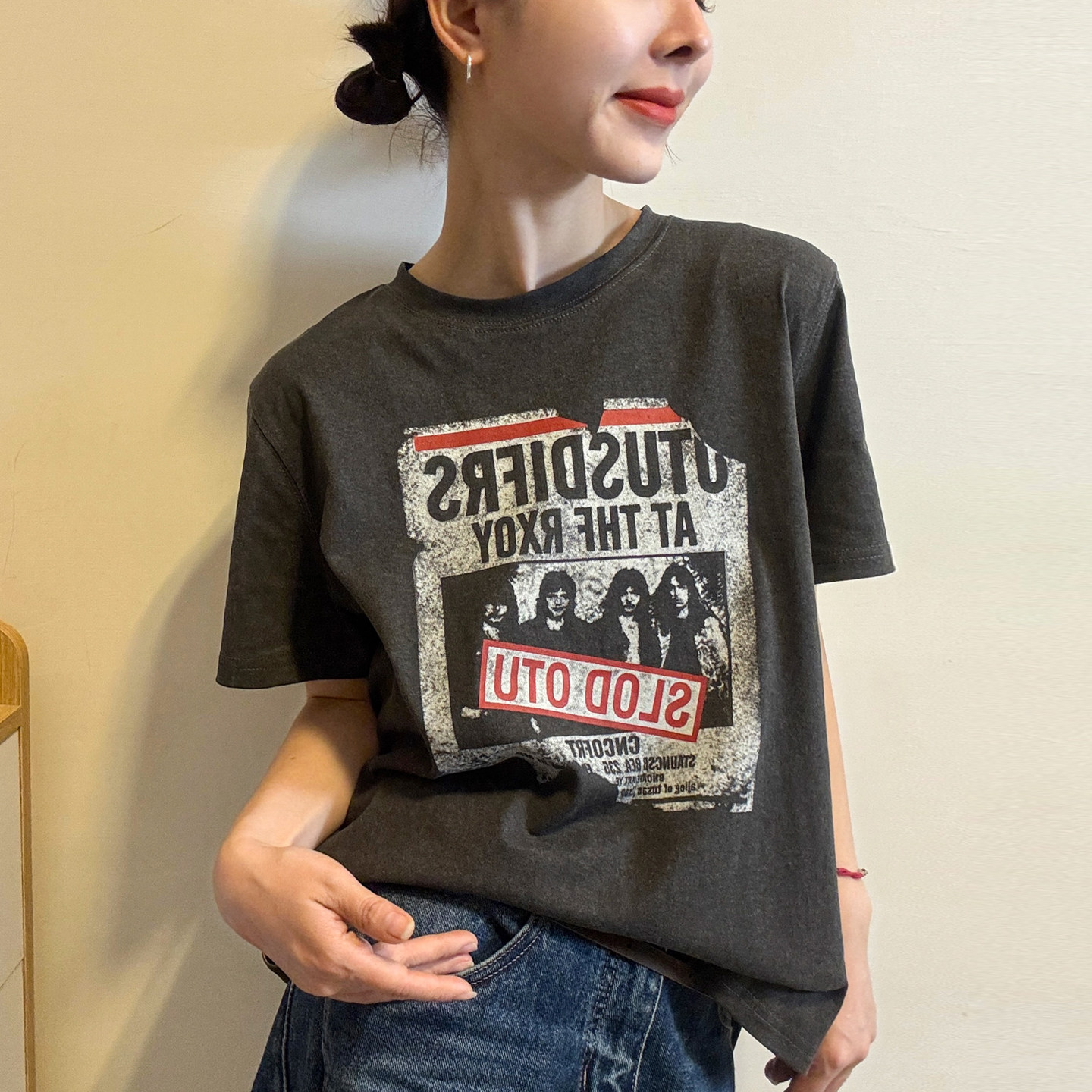 复古海报印花短袖T恤女欧洲站2026夏季新款欧货女装INS网红上衣潮