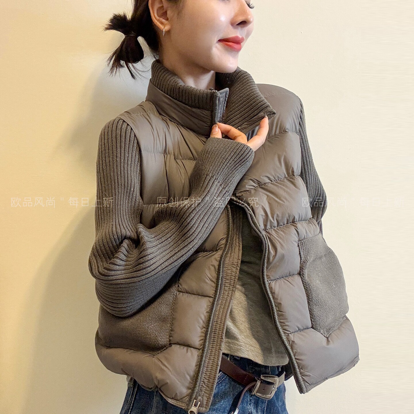 90白鹅绒立领羽绒服外套女欧洲站