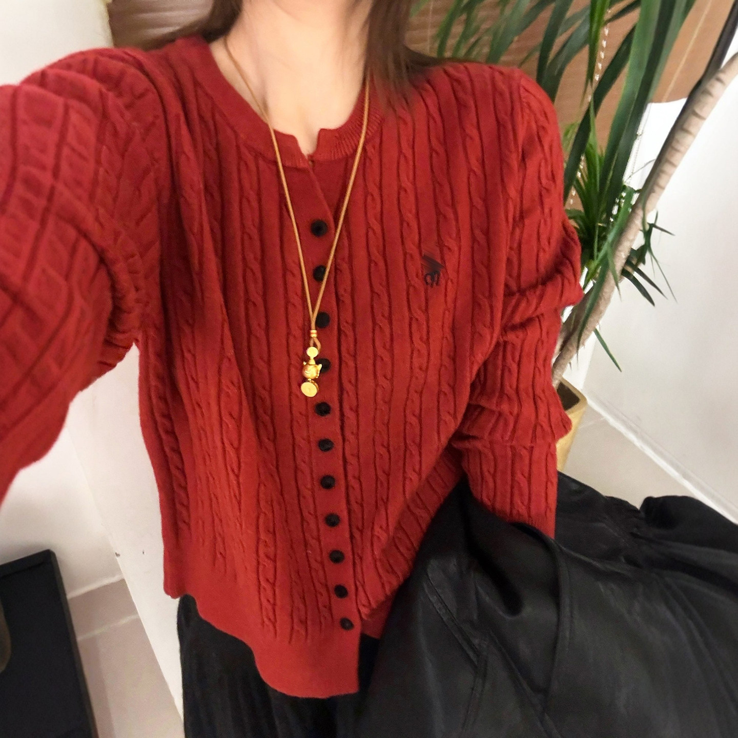 复古刺绣麻花纹针织开衫女欧洲站2025冬装新款欧货女装打底小衫潮,女装/女士精品,毛针织衫,淘宝优惠券,粉丝福利购,淘宝优惠卷