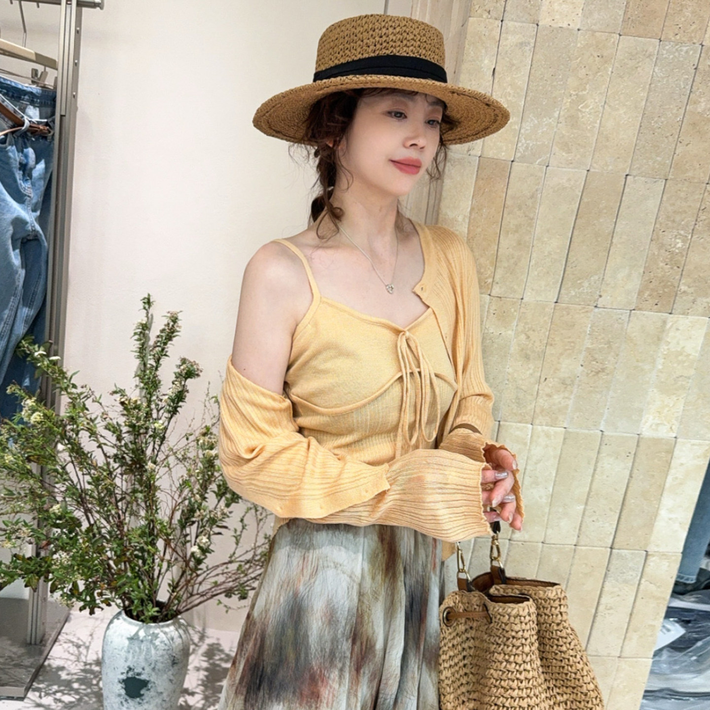 羊毛针织开衫吊带背心两件套上衣女欧洲站2026春装新款欧货女装潮