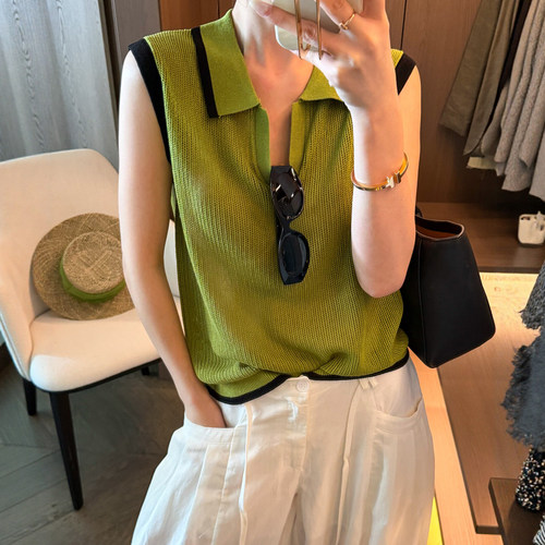 POLO领莱赛尔亚麻针织衫女欧洲站