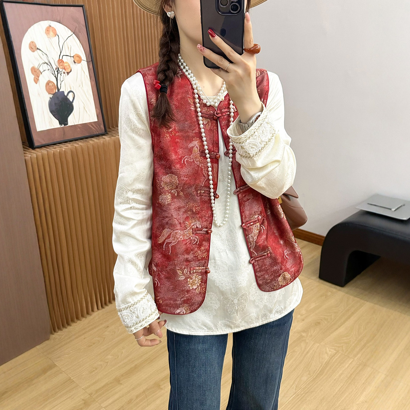 新中式盘扣国风马甲外套女欧洲站2025冬装新款欧货女装时尚上衣潮,女装/女士精品,短外套,淘宝优惠券,粉丝福利购,淘宝优惠卷