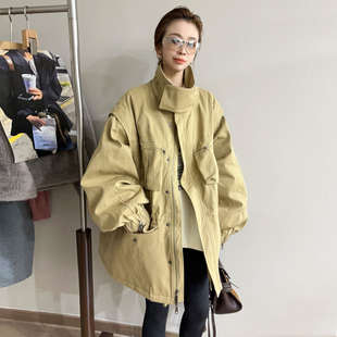 中长款 复古立领工装 欧货女装 新款 派克服潮 羽绒服女欧洲站2025冬装