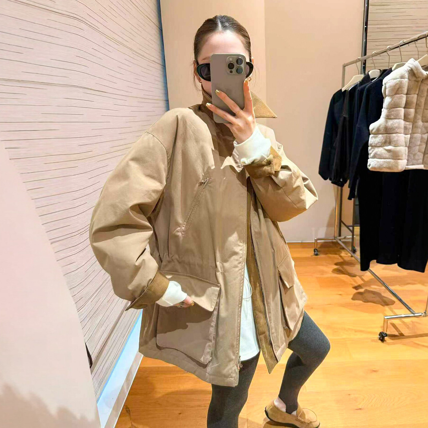英伦风立领羽绒服风衣外套欧洲站