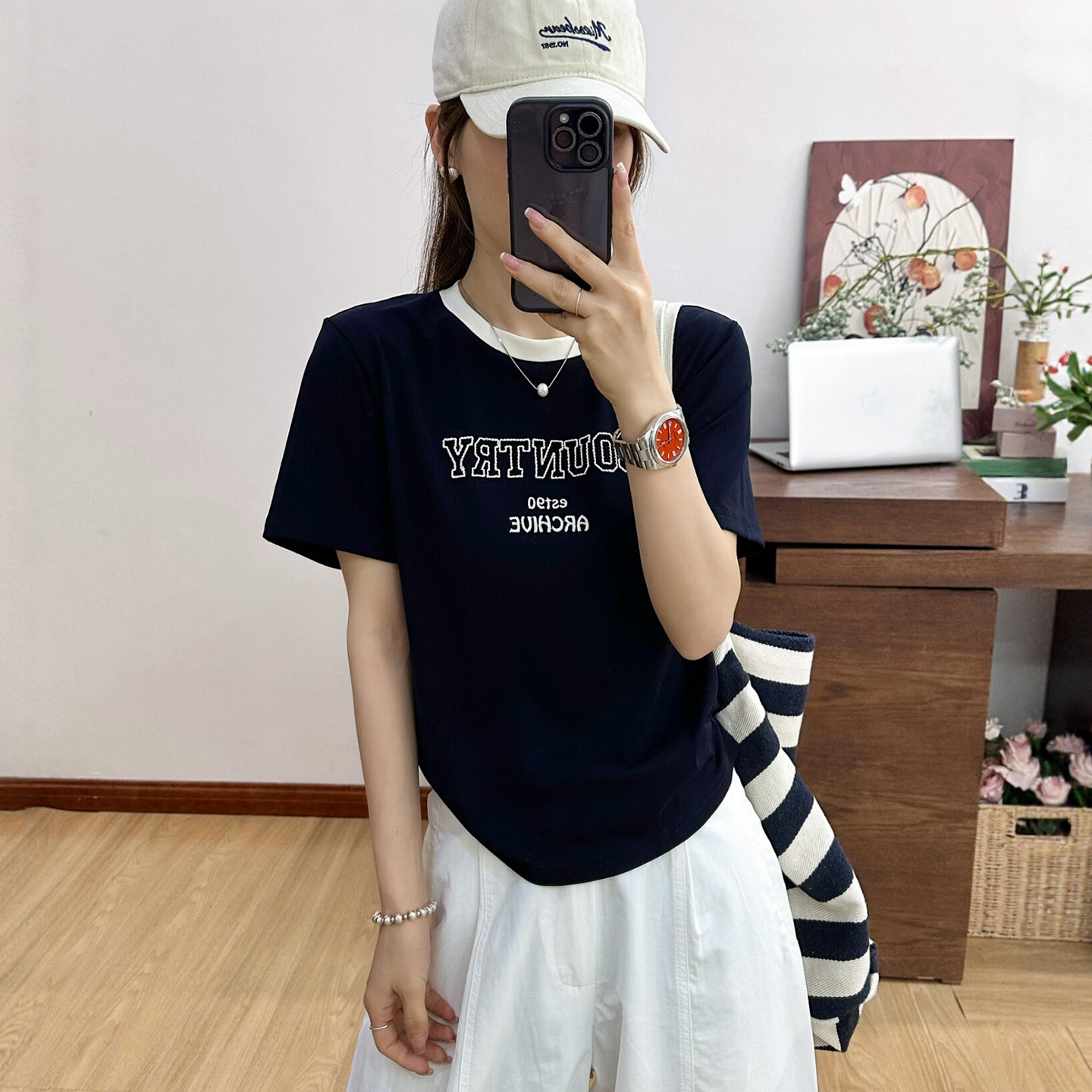 字母印花小版短袖T恤女欧洲站2026夏装新款欧货女装时尚打底衫潮