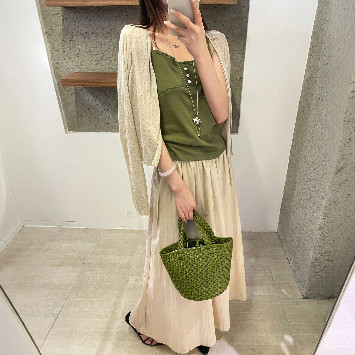 开衫背心半身裙三件套装女欧洲站