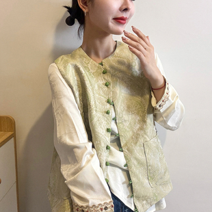 新中式国风盘扣马甲外套女欧洲站2026春装新款欧货女装无袖上衣潮