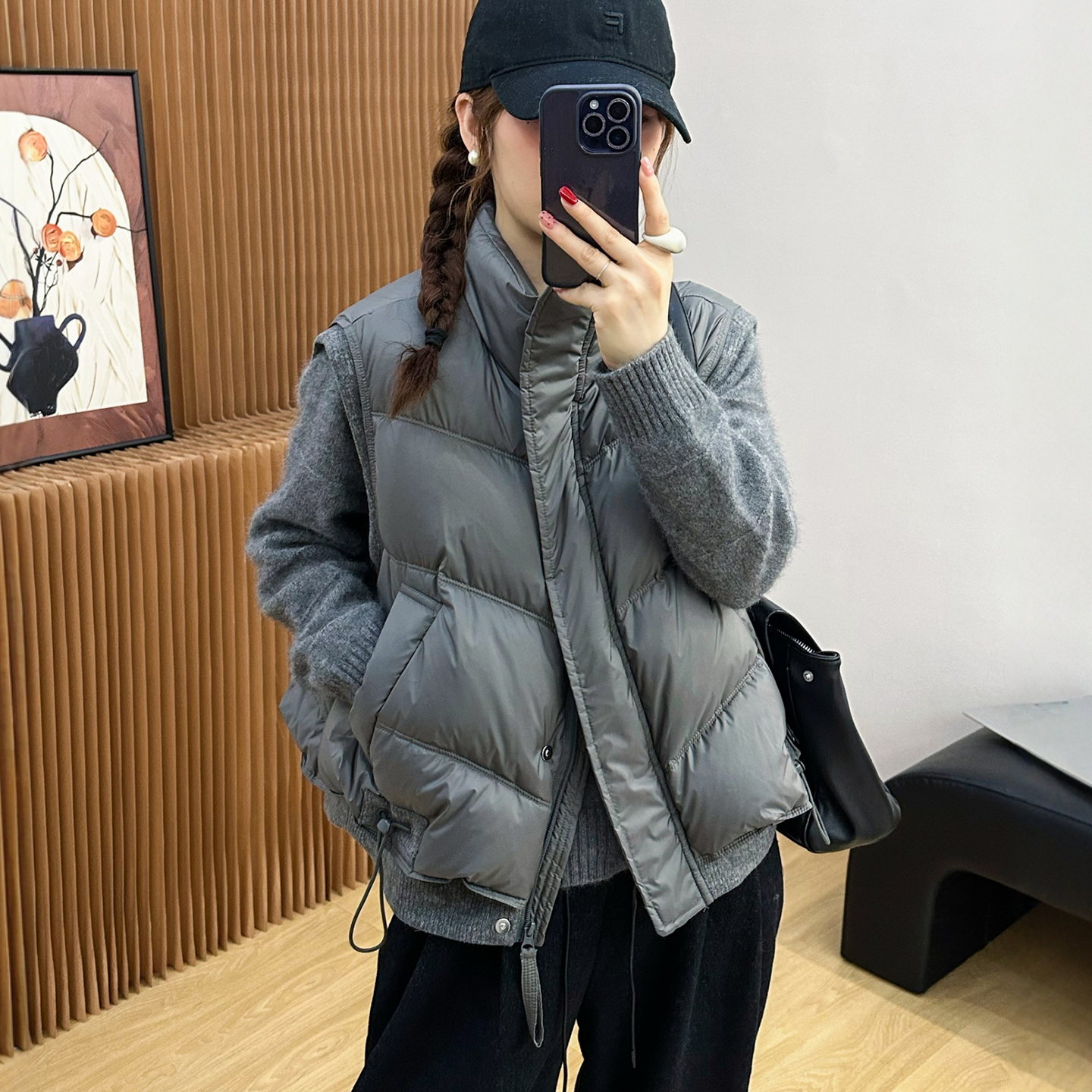 90白鸭绒羽绒马甲外套女欧货外套