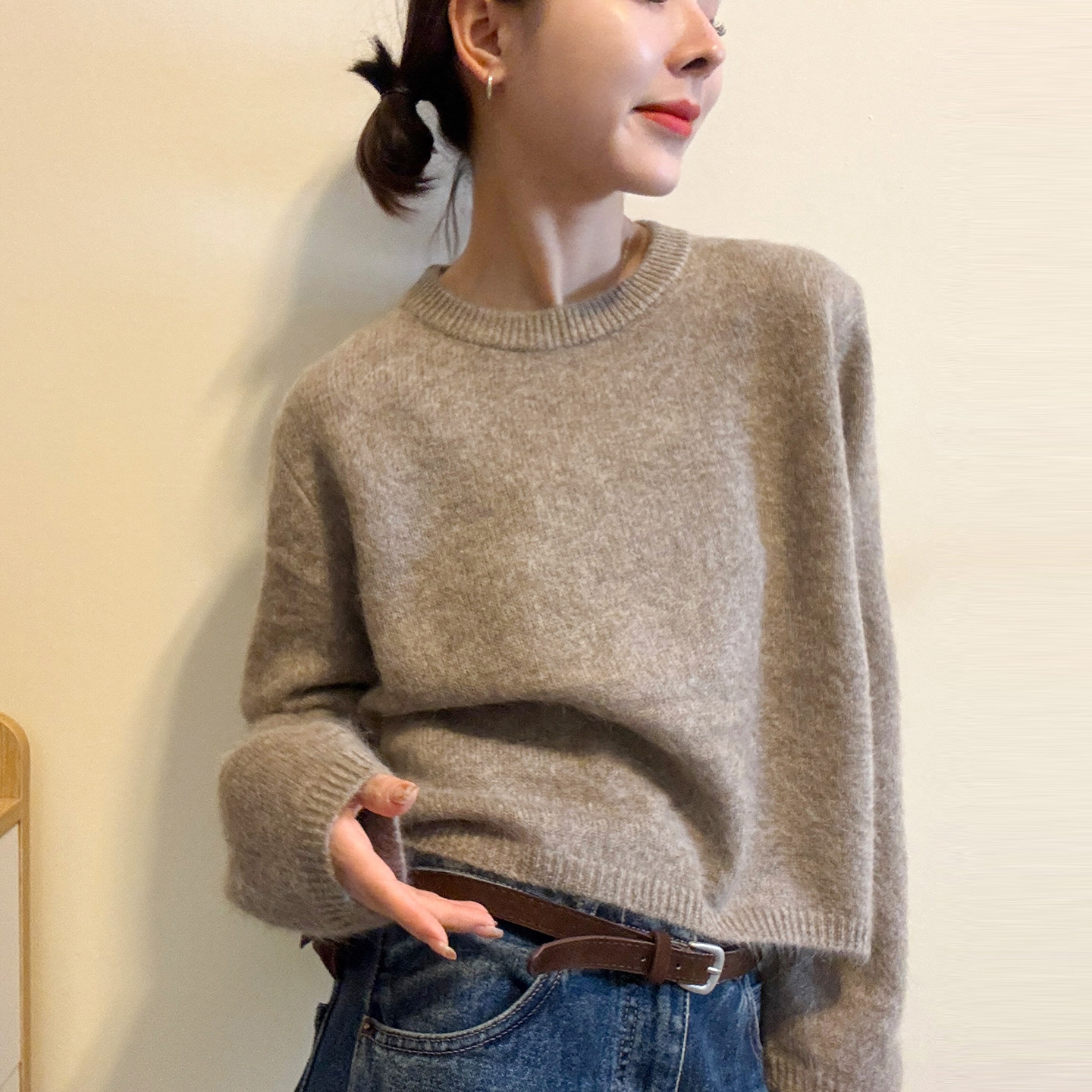 镂空钩花羊毛针织衫女欧洲站毛衣