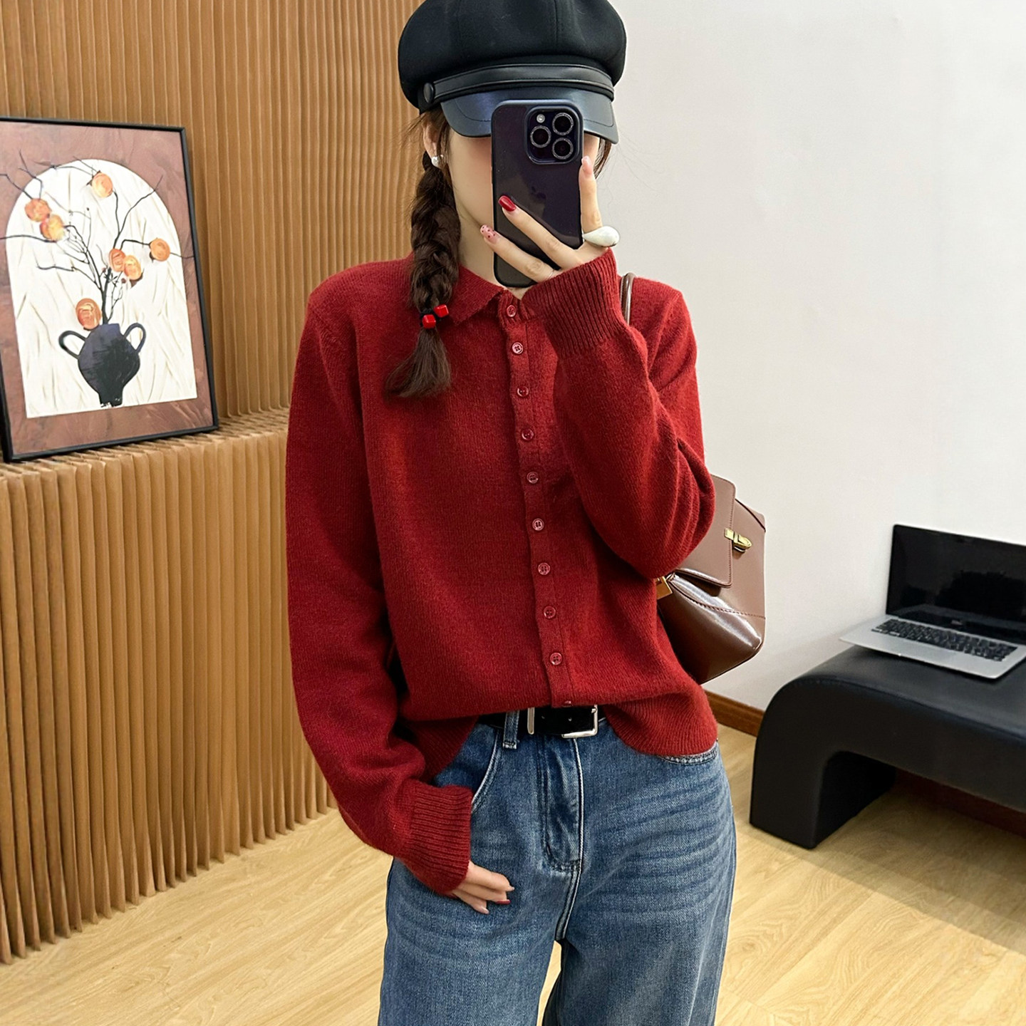 POLO领细羊毛针织开衫女欧洲站2025冬装新款欧货女装毛衣打底衫潮,女装/女士精品,毛针织衫,淘宝优惠券,粉丝福利购,淘宝优惠卷