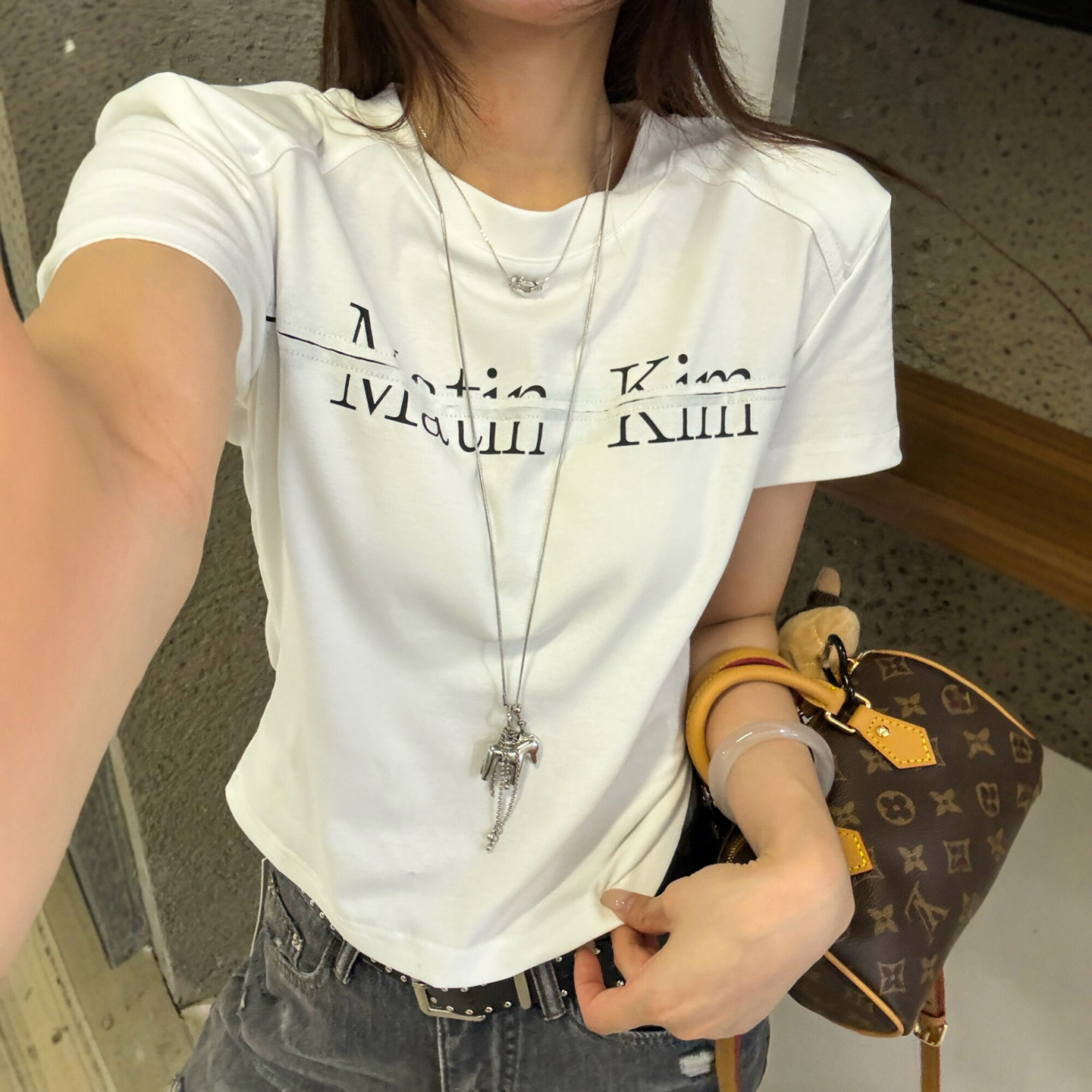 字母印花小版短袖T恤女欧洲站潮