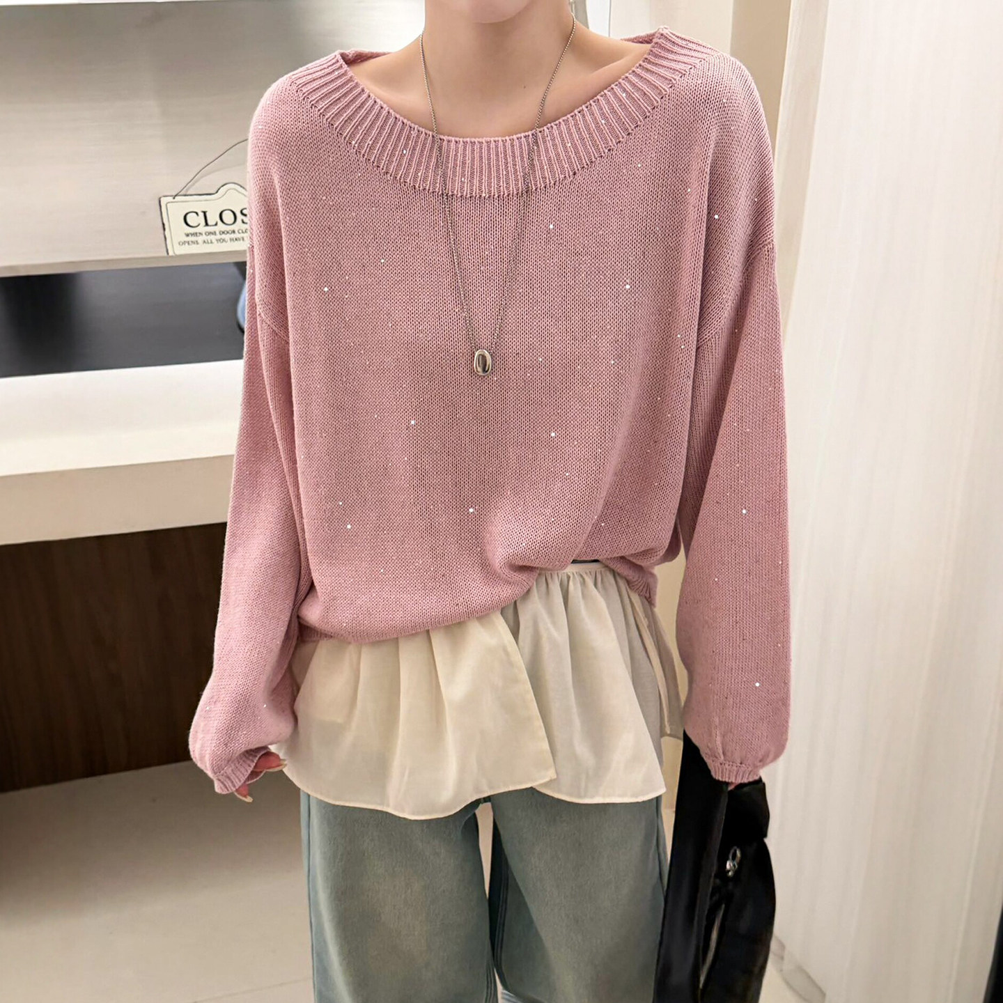糖果色重工亮片针织衫女欧洲站2026春装新款欧货女装时尚打底衫潮