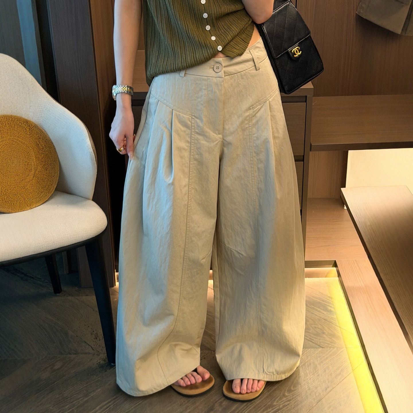 高级感拖地西装阔腿裤女欧货裤子