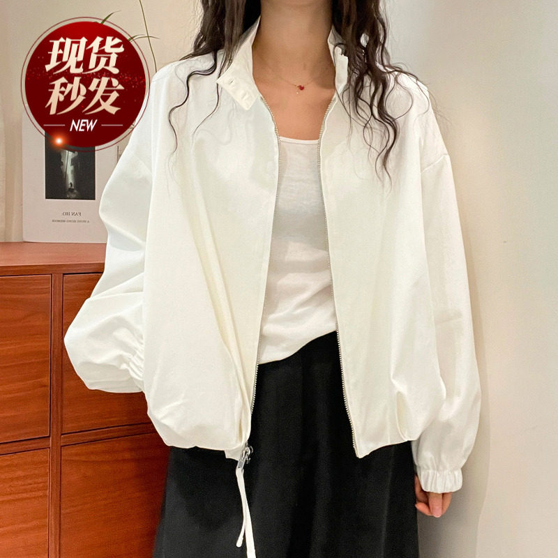 复古立领棒球服外套女欧洲站2026春装新款欧货女装时尚防晒开衫潮