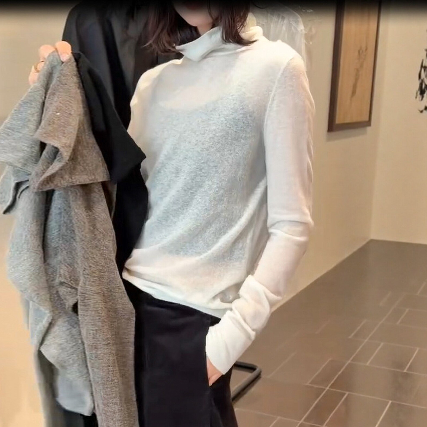 堆堆领羊毛高领针织衫女欧货毛衣
