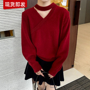 打底毛衣潮 镂空挂脖羊绒针织衫 女欧洲站2025早春新款 欧货女装 时尚