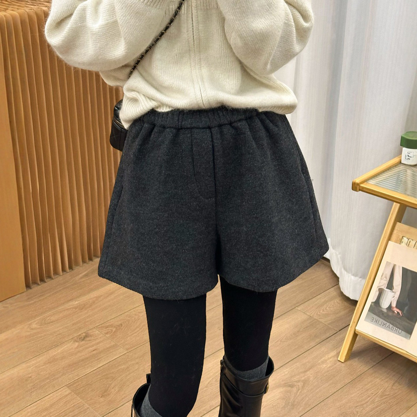 复古A字羊绒毛呢阔腿短裤女欧洲站2025冬装新款欧货女装休闲裤潮,女装/女士精品,休闲裤,淘宝优惠券,粉丝福利购,淘宝优惠卷