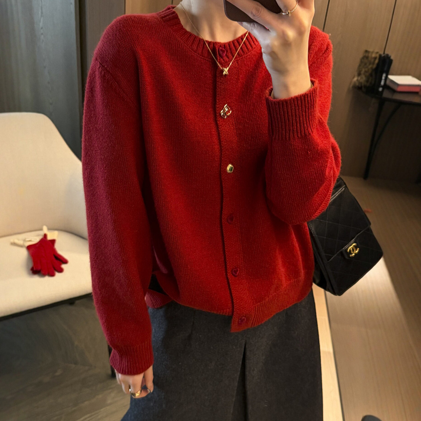 重工纽扣细羊毛针织开衫女欧洲站2025冬装新款欧货女装毛衣外套潮,女装/女士精品,毛针织衫,淘宝优惠券,粉丝福利购,淘宝优惠卷