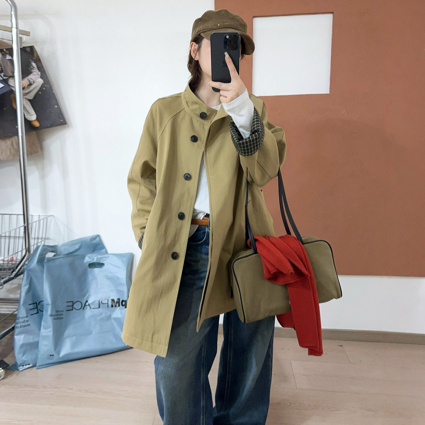 英伦风立领加棉风衣外套女欧洲站