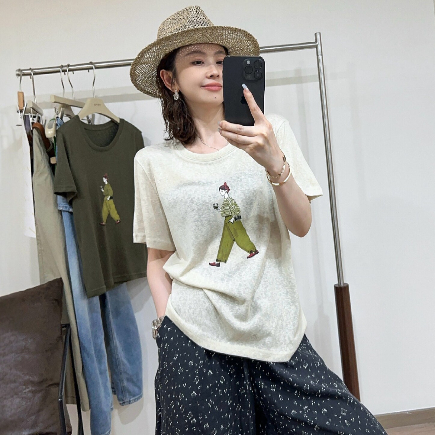 人物印花面膜短袖T恤女欧洲站2026夏季新款欧货女装INS打底上衣潮