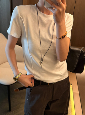 立体剪裁修身短袖T恤女欧洲站2026春装新款欧货女装时尚打底衫潮