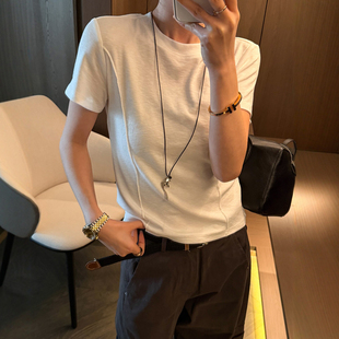 新款 T恤女欧洲站2026春装 欧货女装 时尚 潮 立体剪裁修身 打底衫 短袖