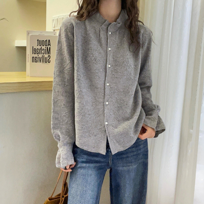 蕾丝刺绣半高领羊毛针织衫女欧货