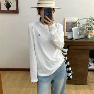 爱心刺绣修身面膜T恤女欧洲站2026春装新款欧货女装时尚打底衫潮