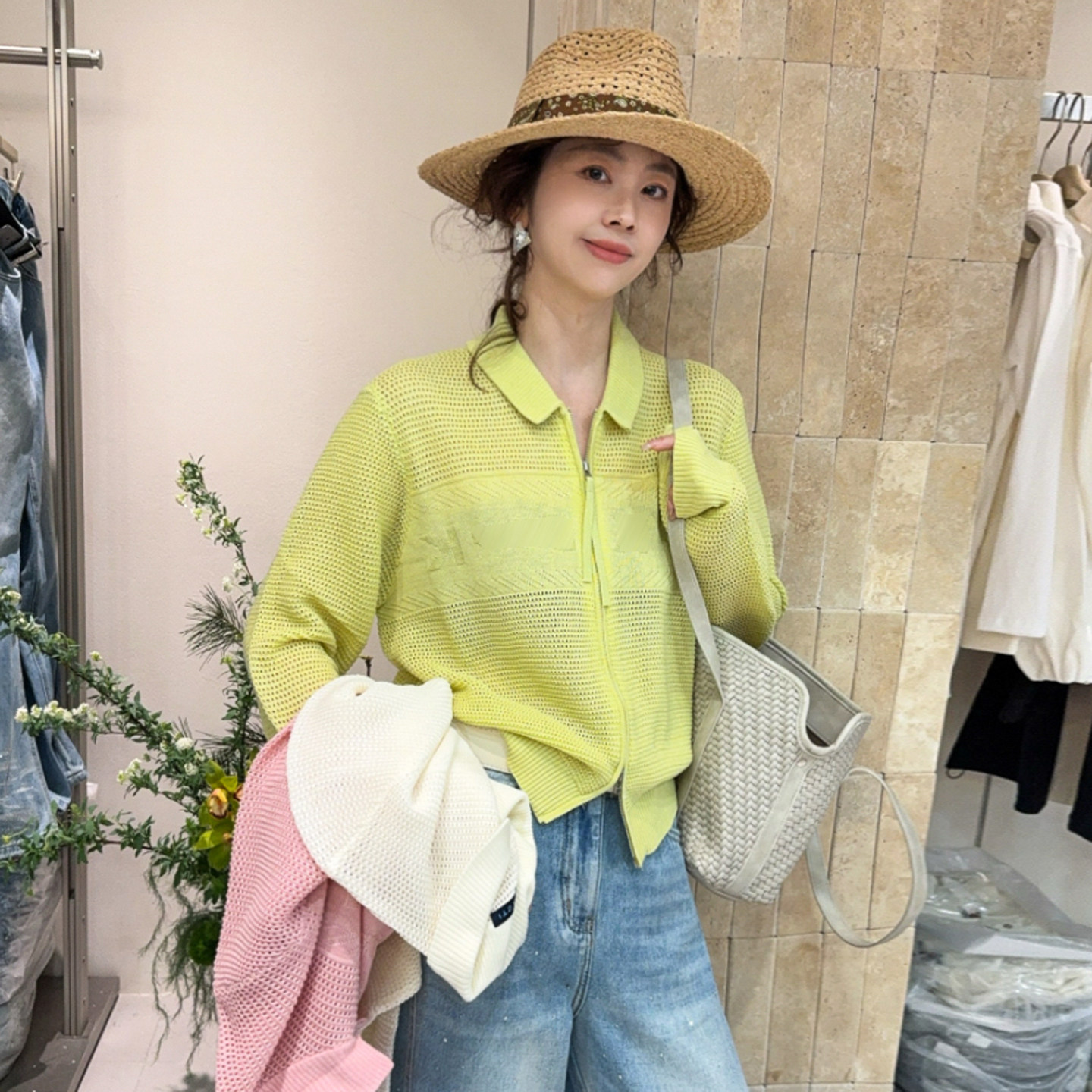 镂空钩花翻领冰丝针织开衫女欧洲站2026春装新款欧货女装防晒衣潮