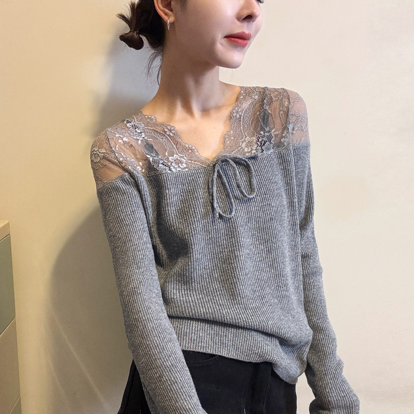 重工蕾丝钩花羊毛针织衫女欧洲站2025冬装新款欧货女装打底小衫潮,女装/女士精品,毛针织衫,淘宝优惠券,粉丝福利购,淘宝优惠卷