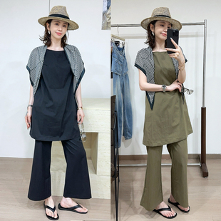 配披肩A字衬衫微喇阔腿裤三件套装女欧洲站2026夏季新款欧货女装