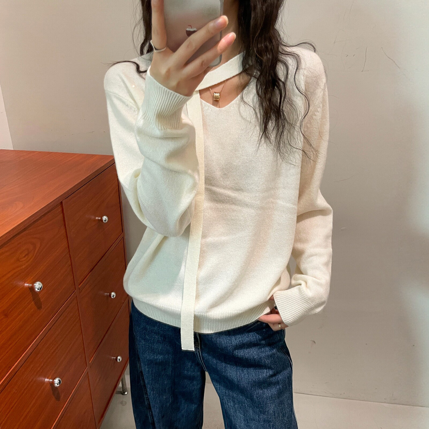 V领山羊绒绵羊毛针织衫女欧洲站