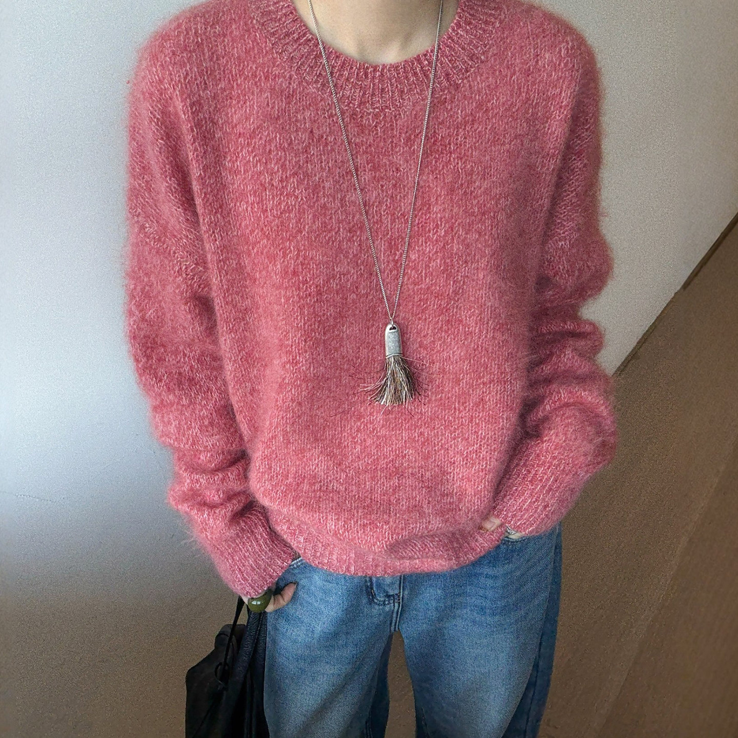 复古杂线拉毛羊绒针织衫女欧洲站2025冬装新款欧货女装时尚毛衣潮,女装/女士精品,毛针织衫,淘宝优惠券,粉丝福利购,淘宝优惠卷