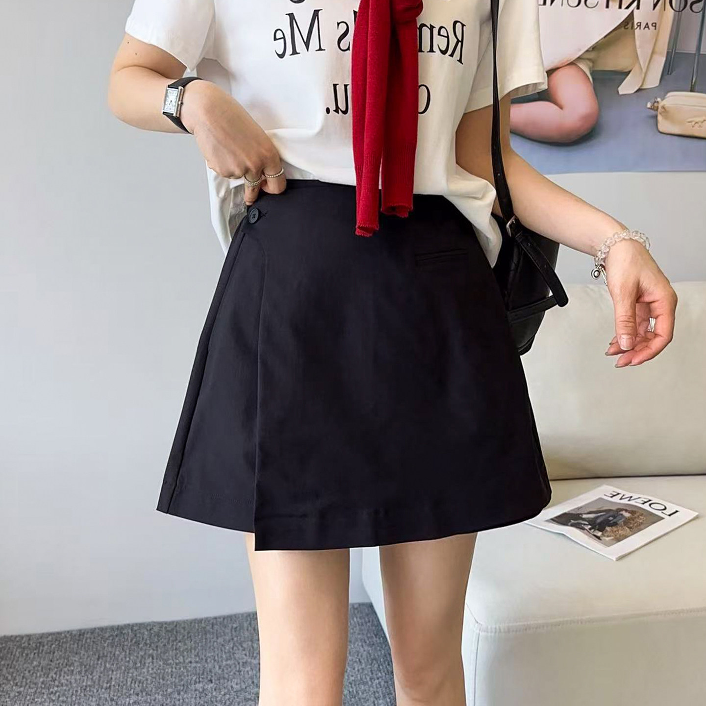 不规则拼接A字短裤女欧洲站2026夏装新款欧货女装时尚休闲裙裤潮