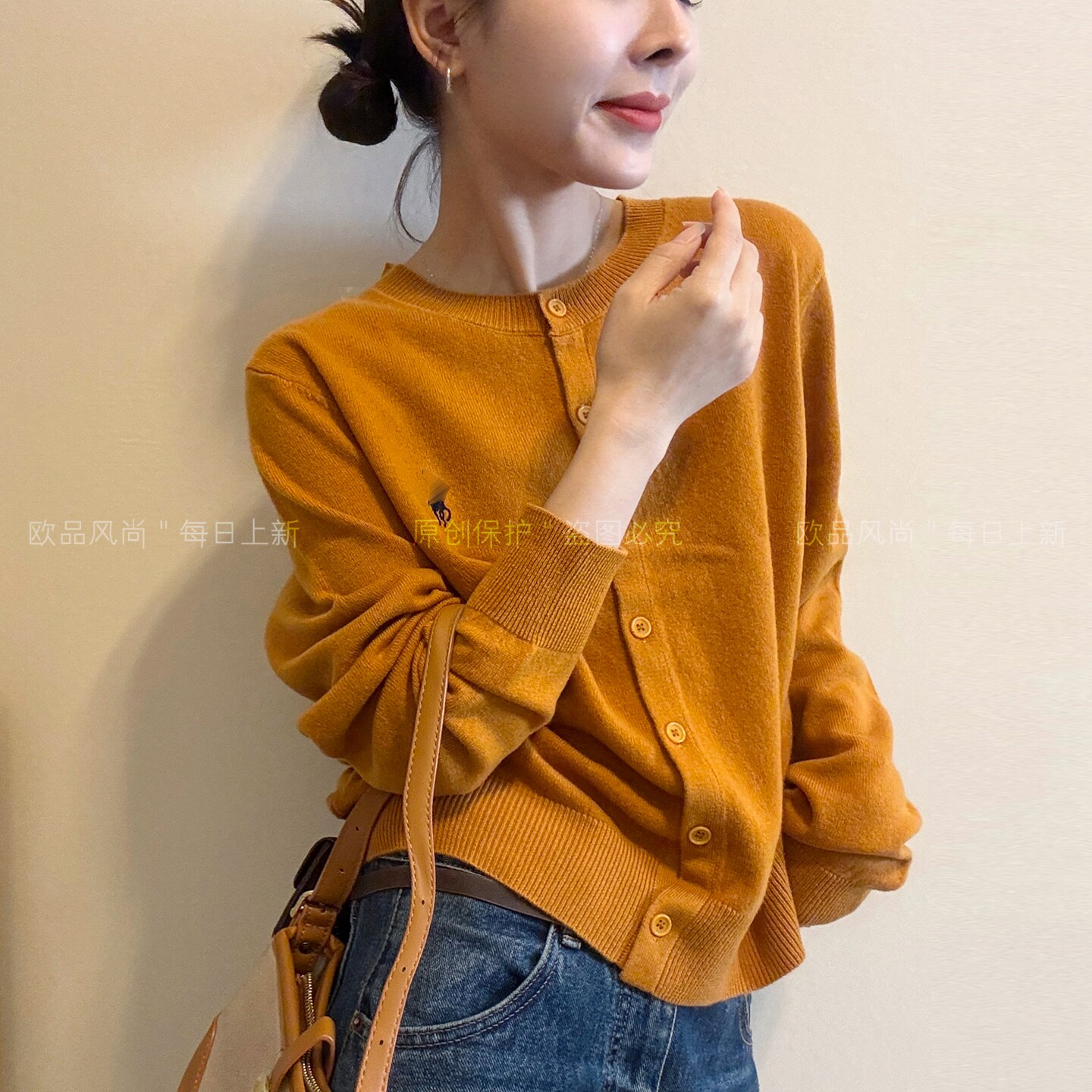 复古刺绣细羊毛针织开衫女欧洲站